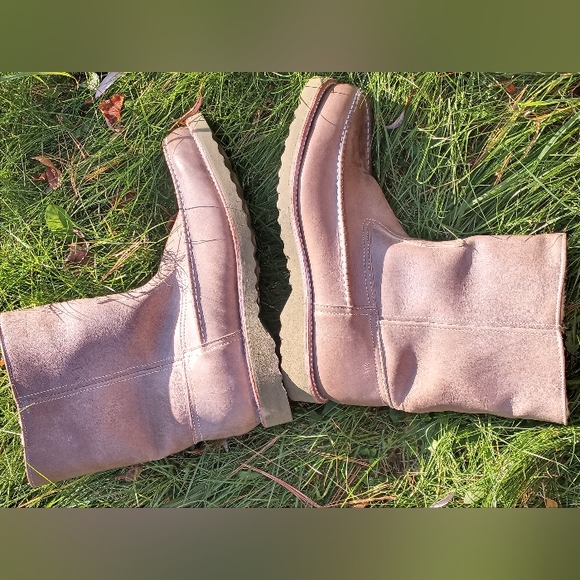 Vintage Herman Neoprene Oil Resistant Steel Toe Tan Brown Leather Boots size 9 - Picture 7 of 9